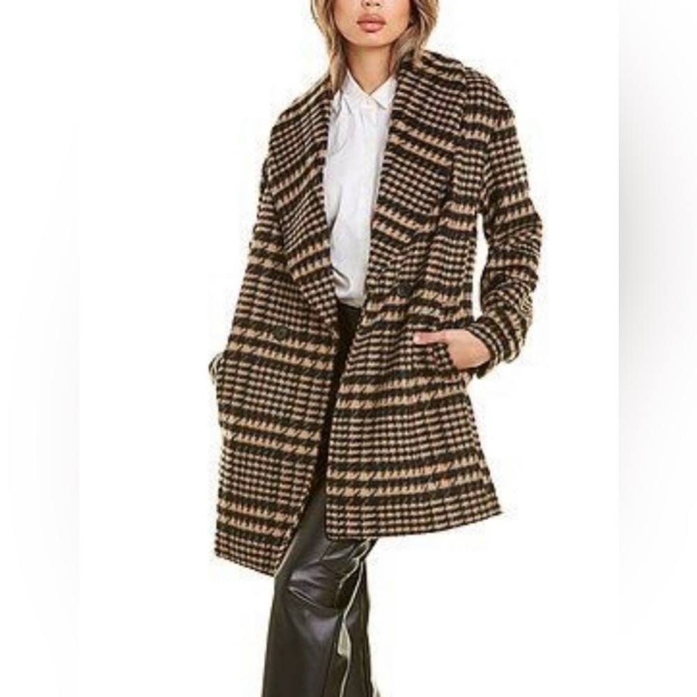 Avec Les Filles Black and Tan Trench Coat